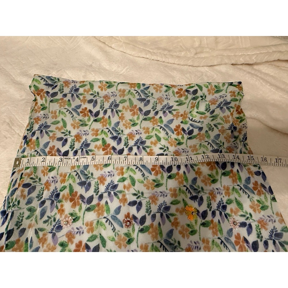 Anthropologie Maeve Floral Rhinestonee Midi Skirt – Size MEDIUM - Picture 4 of 12